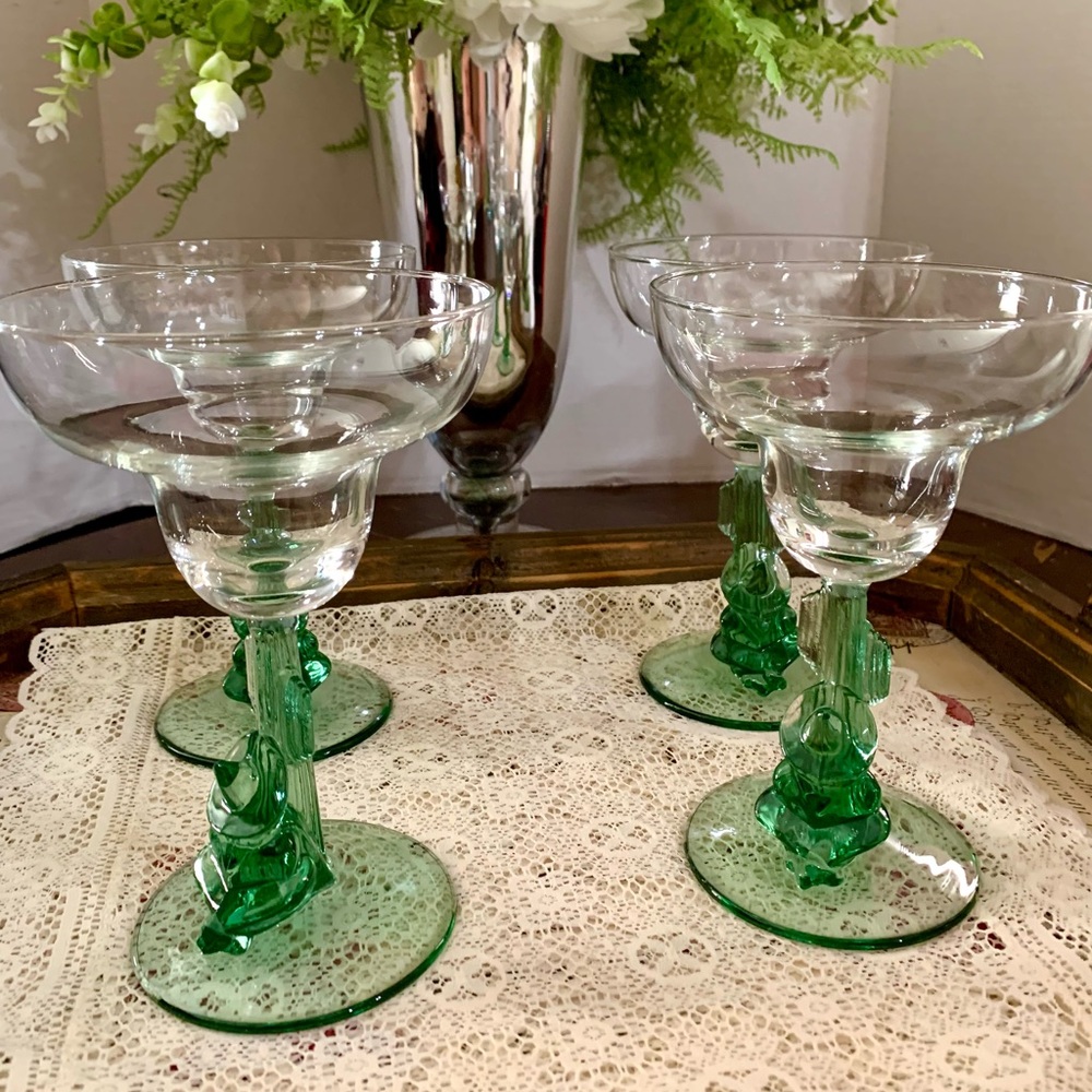 Luminarc “Siesta” jade green margarita glasses (4)